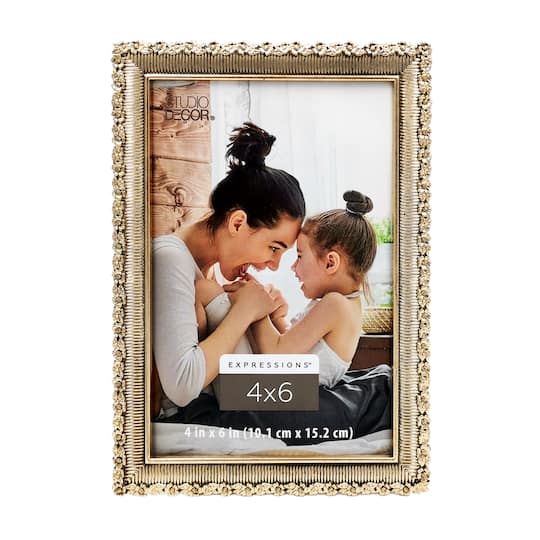 Expressions™ 4" x 6" Antique Gold Ornate Metal Tabletop Frame by Studio Décor®